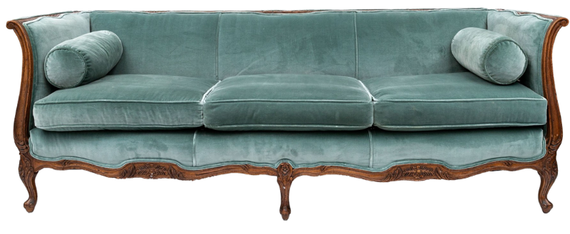 Fabulous Mid Century French Provincial Upholstered Sofa